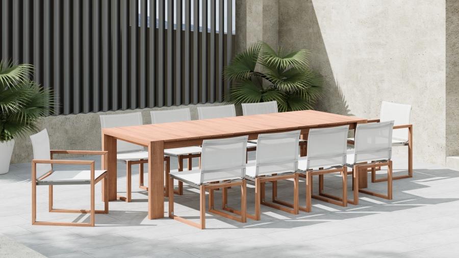 

    
Contemporary White Wood Fabric Patio Dining Set 7PCS Meridian Furniture Tulum 353-TW-7PCS
