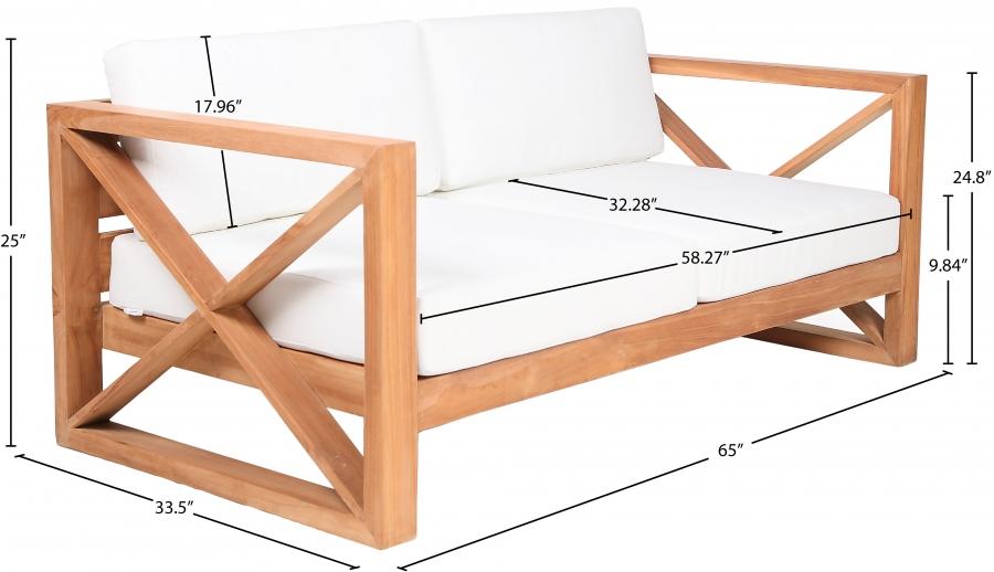 

    
352White-L Contemporary White Wood Fabric Patio Loveseat Meridian Furniture Anguilla 352White-L
