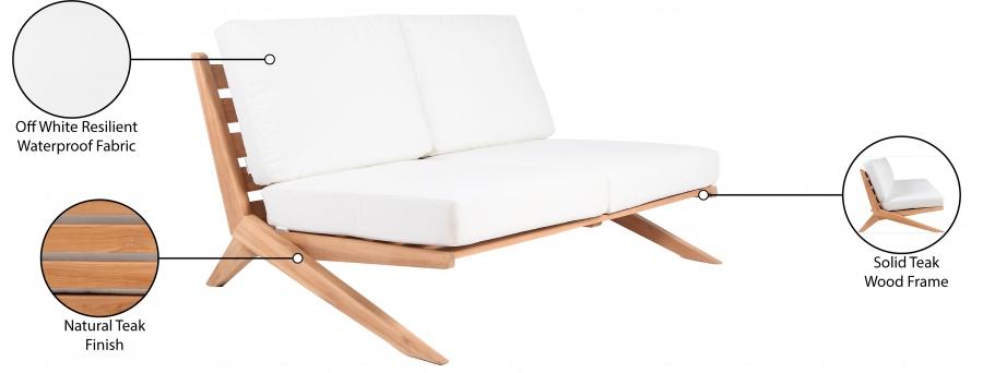 

    
 Order  Contemporary White Wood Fabric Patio Loveseat Meridian Furniture Tahiti 351White-L
