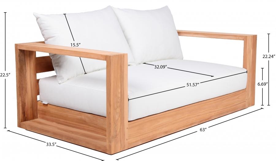 

                    
Buy Contemporary White Wood Fabric Patio Loveseat Meridian Furniture Tulum 353White-L
