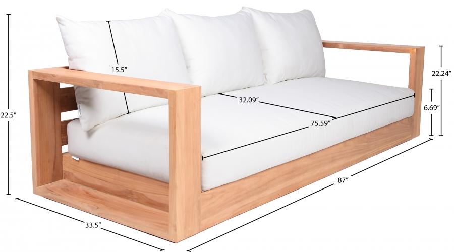 

                    
Buy Contemporary White Wood Fabric Patio Sofa Meridian Furniture Tulum 353White-S
