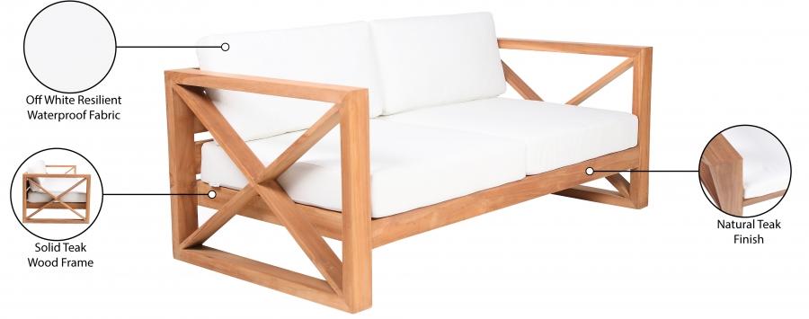 

                    
Buy Contemporary White Wood Fabric Patio Sofa Set-2PCS Meridian Furniture Anguilla 352White-S-2PCS
