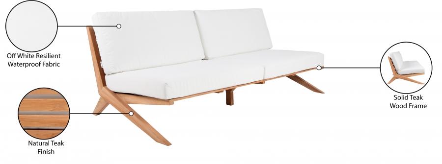 

    
 Shop  Contemporary White Wood Fabric Patio Sofa Set 2PCS Meridian Furniture Tahiti 351White-S-2PCS
