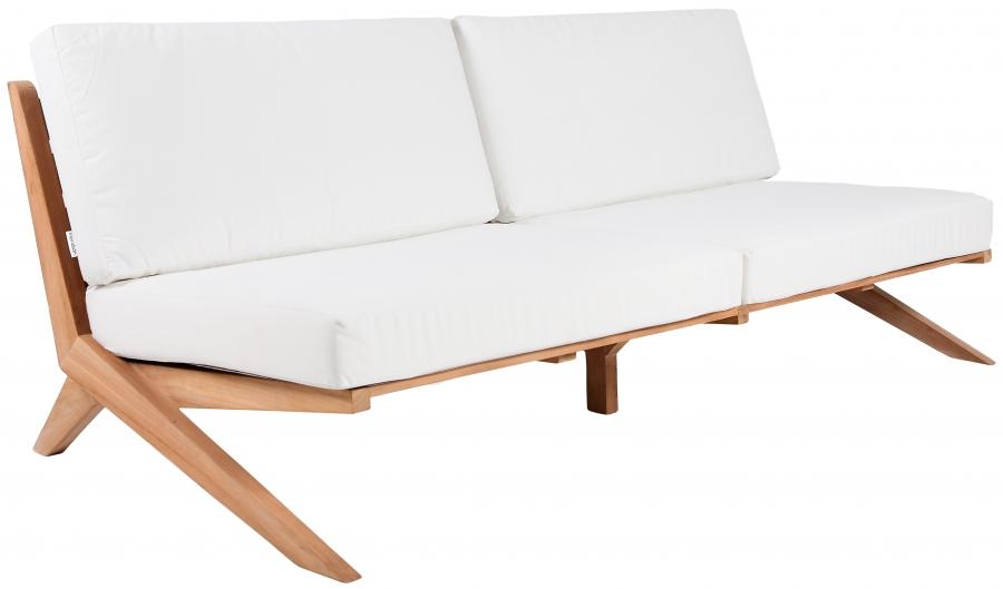 

    
Contemporary White Wood Fabric Patio Sofa Set 2PCS Meridian Furniture Tahiti 351White-S-2PCS
