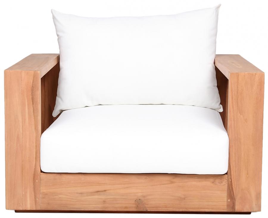 

    
 Photo  Contemporary White Wood Fabric Patio Sofa Set 3PCS Meridian Furniture Tulum 353White-S-3PCS
