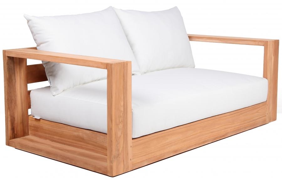 

    
Contemporary White Wood Fabric Patio Sofa Set 4PCS Meridian Furniture Tulum 353White-S-4PCS
