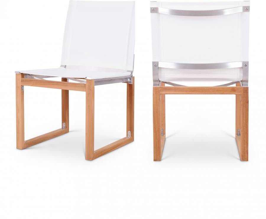 Meridian Furniture Tulum Patio Side Chairs Set 2PCS 353White-SC-2PCS Patio Chair Set