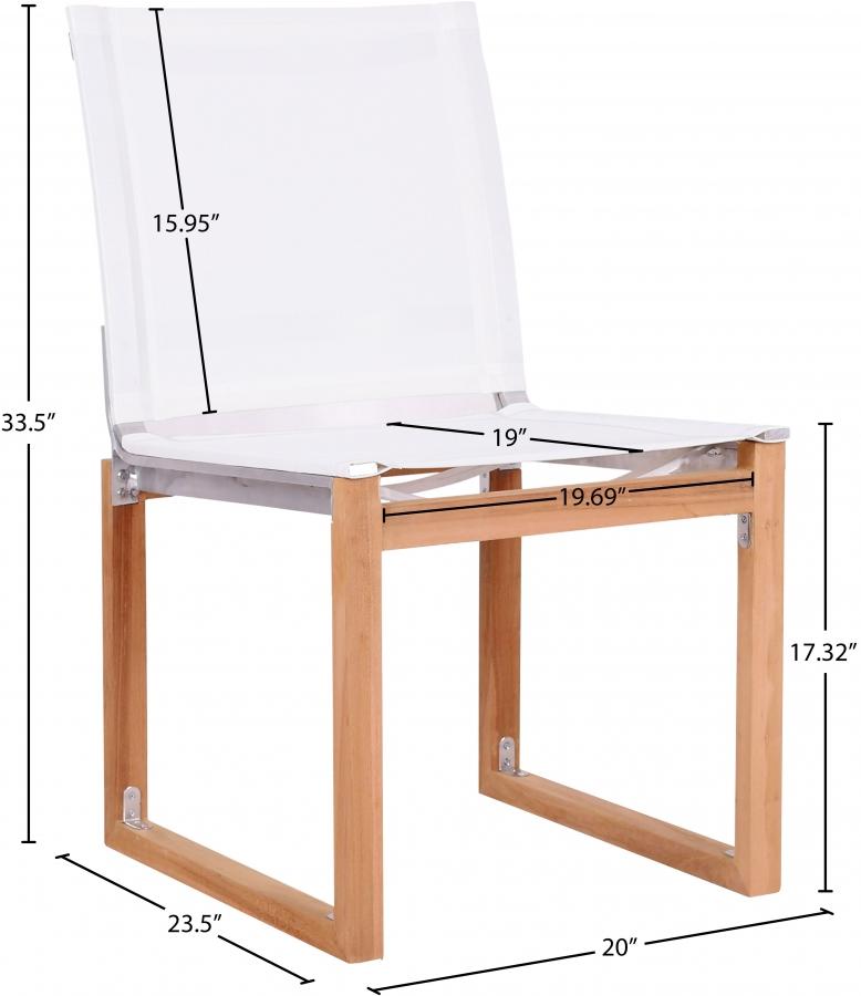 

    
 Shop  Contemporary White Wood Fabric Side Chairs Set 2PCS Meridian Furniture Tulum 353White-SC-2PCS
