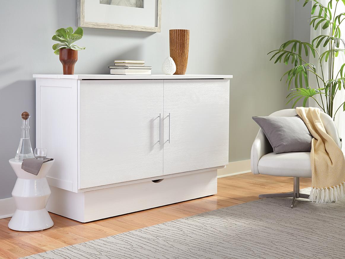 

    
Contemporary White Wood Full Cabinet Bed FU CHEST Creden-ZzZ Madrid 503-10-CB-F
