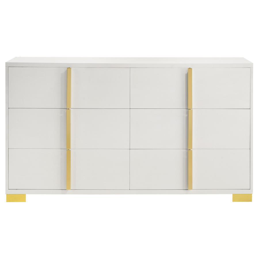 

    
Contemporary White Wood King Panel Bedroom Set 5PCS Coaster Marceline 222931KE
