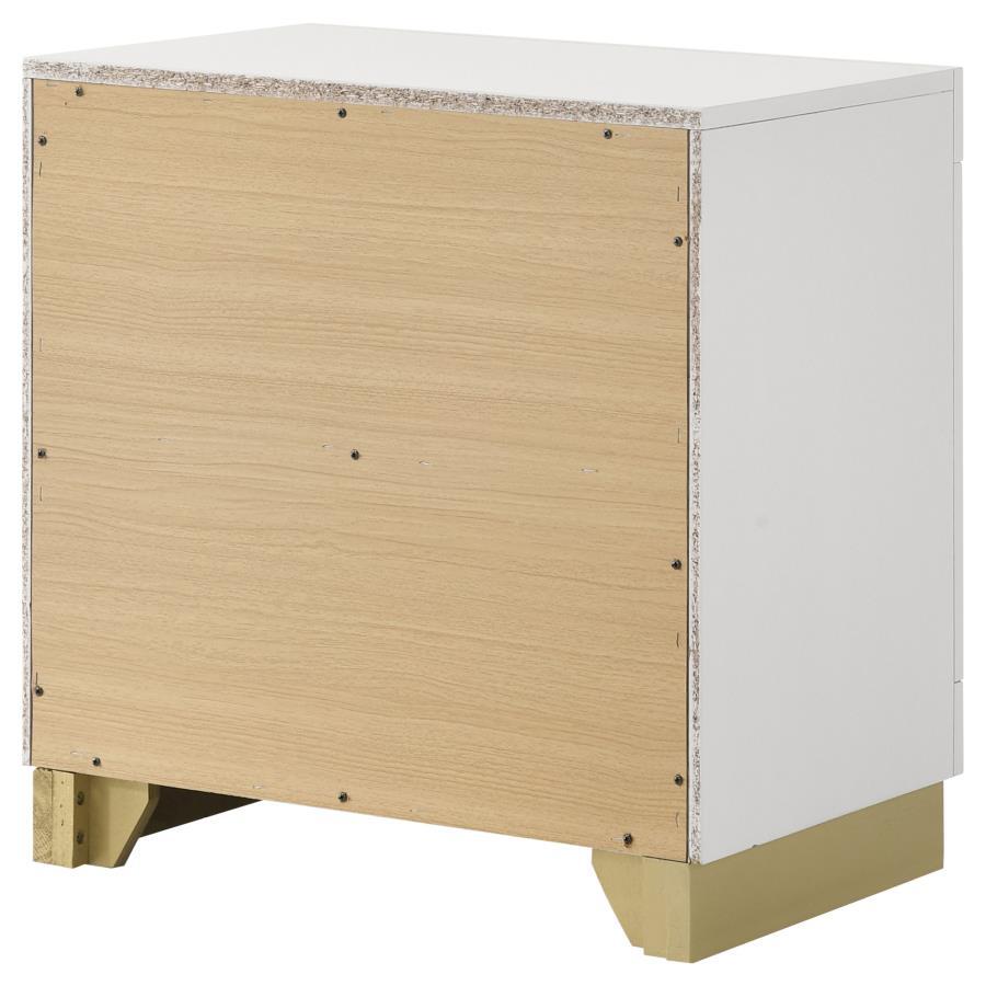 

    
 Shop  Contemporary White Wood Nightstand Coaster Caraway 224772
