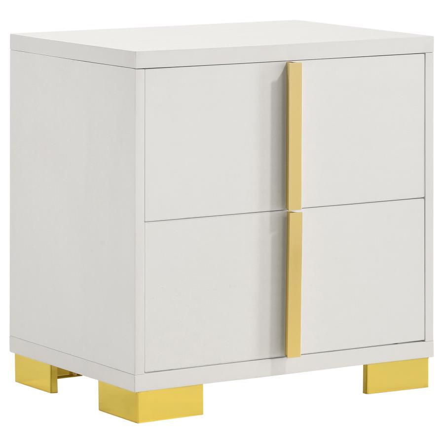 

    
Contemporary White Wood Nightstand Coaster Marceline 222932

