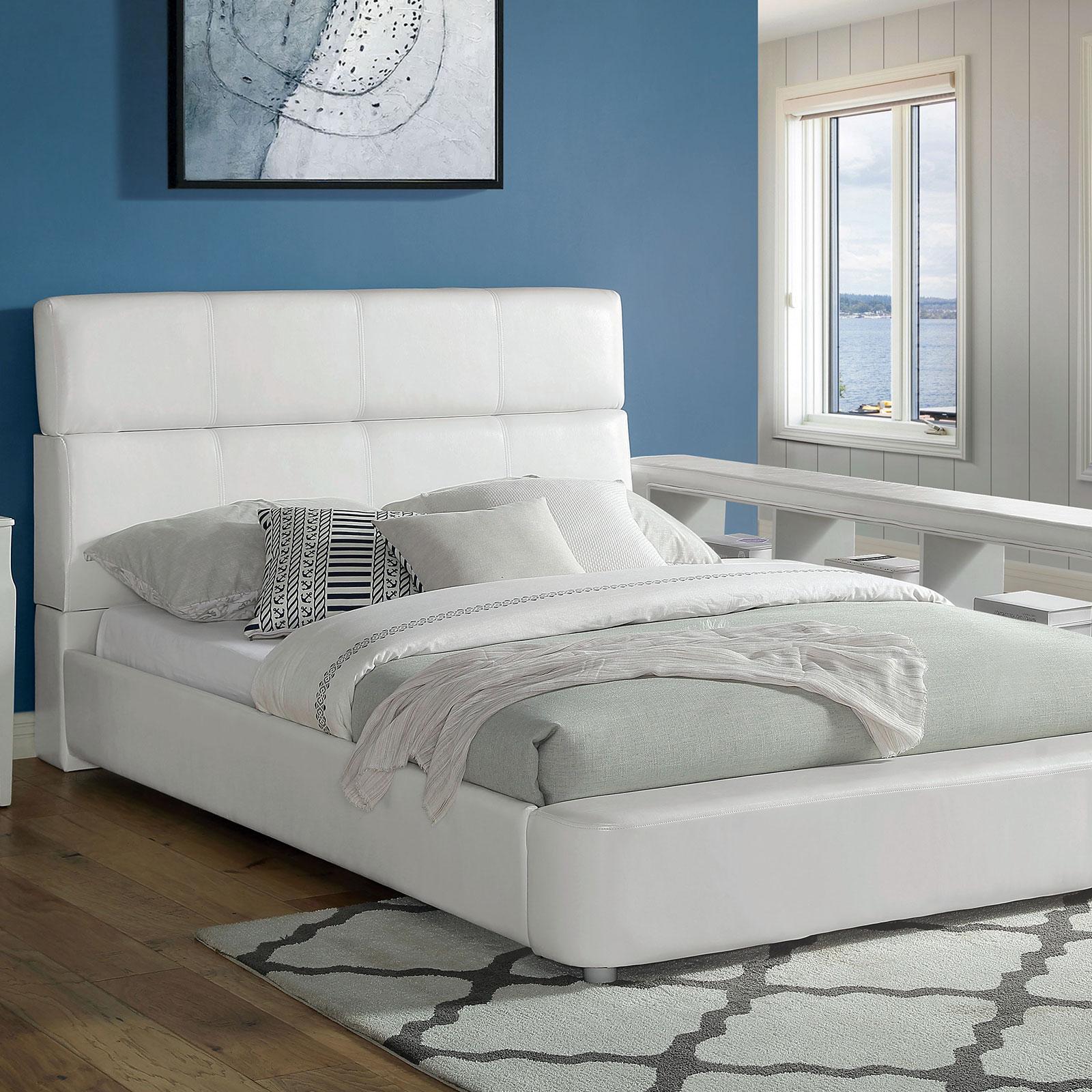 

    
Contemporary White Wood Twin Bed Furniture of America Vodice CM7513-T
