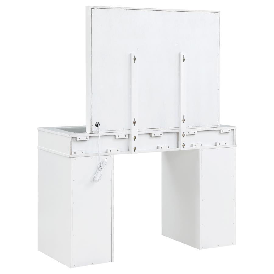 

    
930245-V-3PCS Contemporary White Wood Vanity Table Set 3PCS Coaster Regina 930245
