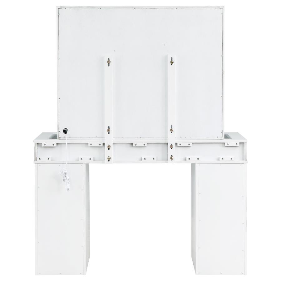 

    
 Order  Contemporary White Wood Vanity Table Set 3PCS Coaster Regina 930245
