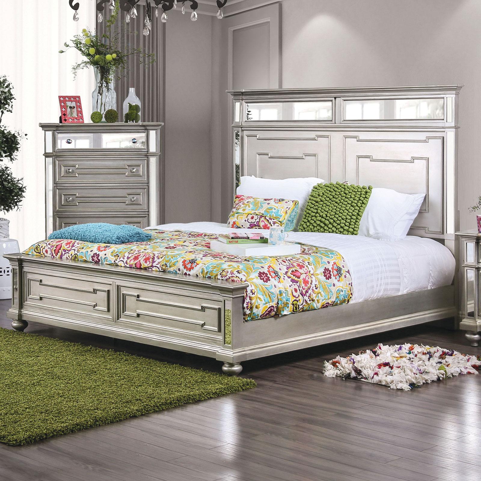 

    
Glam Silver Wood CAL King Platform Bed SALAMANCA CM7673CK Furniture of America

