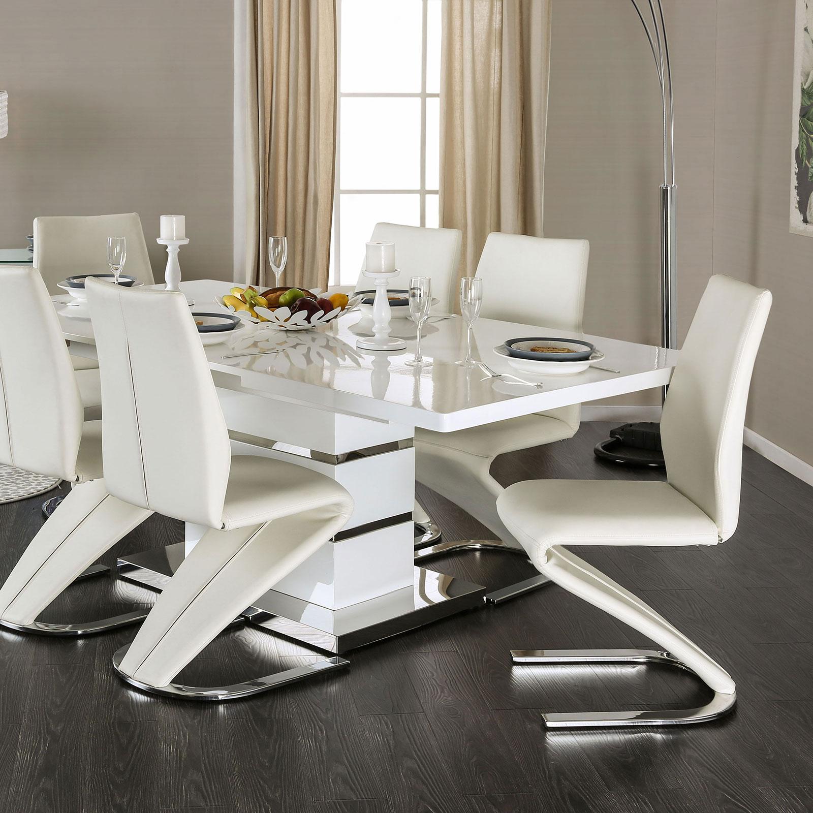 

    
White High Gloss Lacquer Dining Table MIDVALE CM3650T Furniture of America
