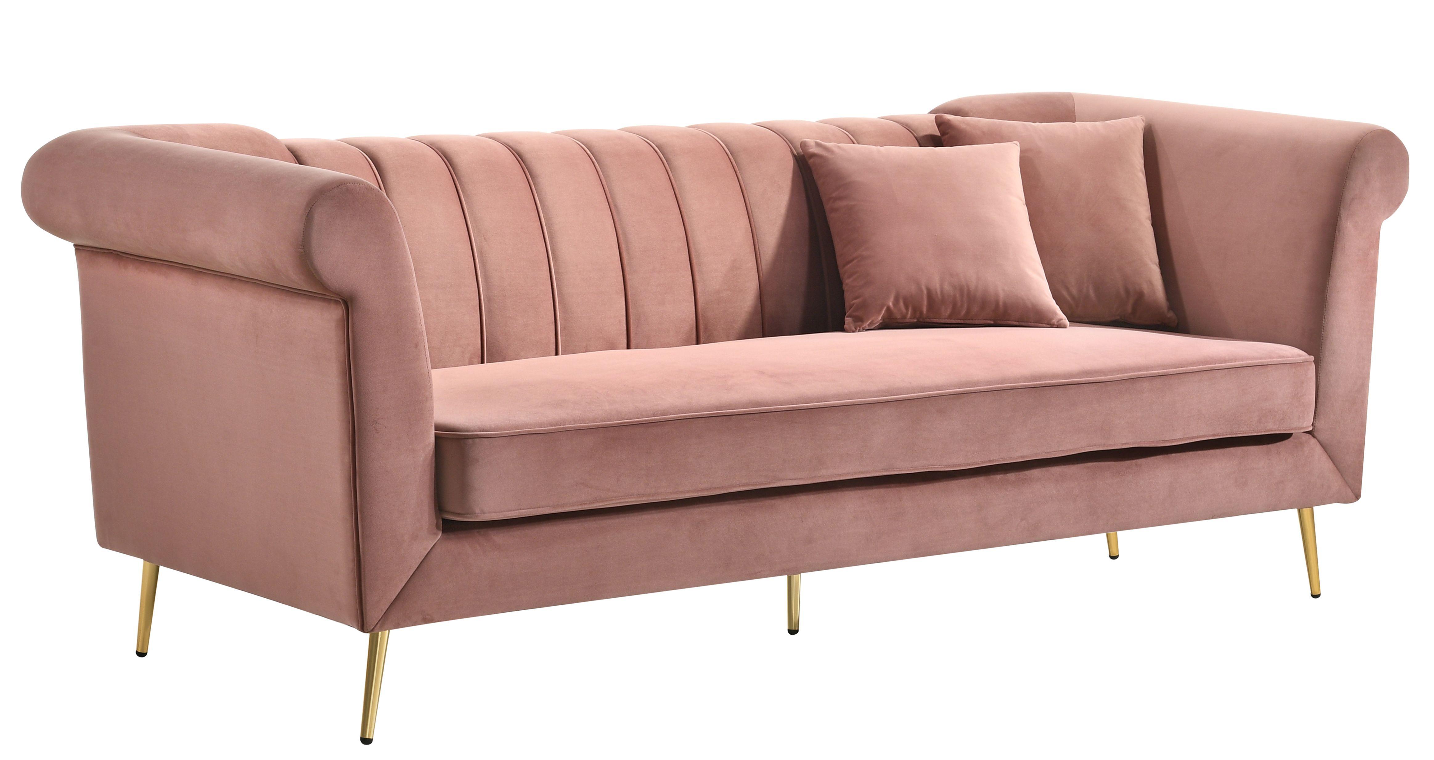 

    
Coral Velvet w/ Gold Finish Sofa Set 2Pcs Transitional Cosmos Furniture Lexington
