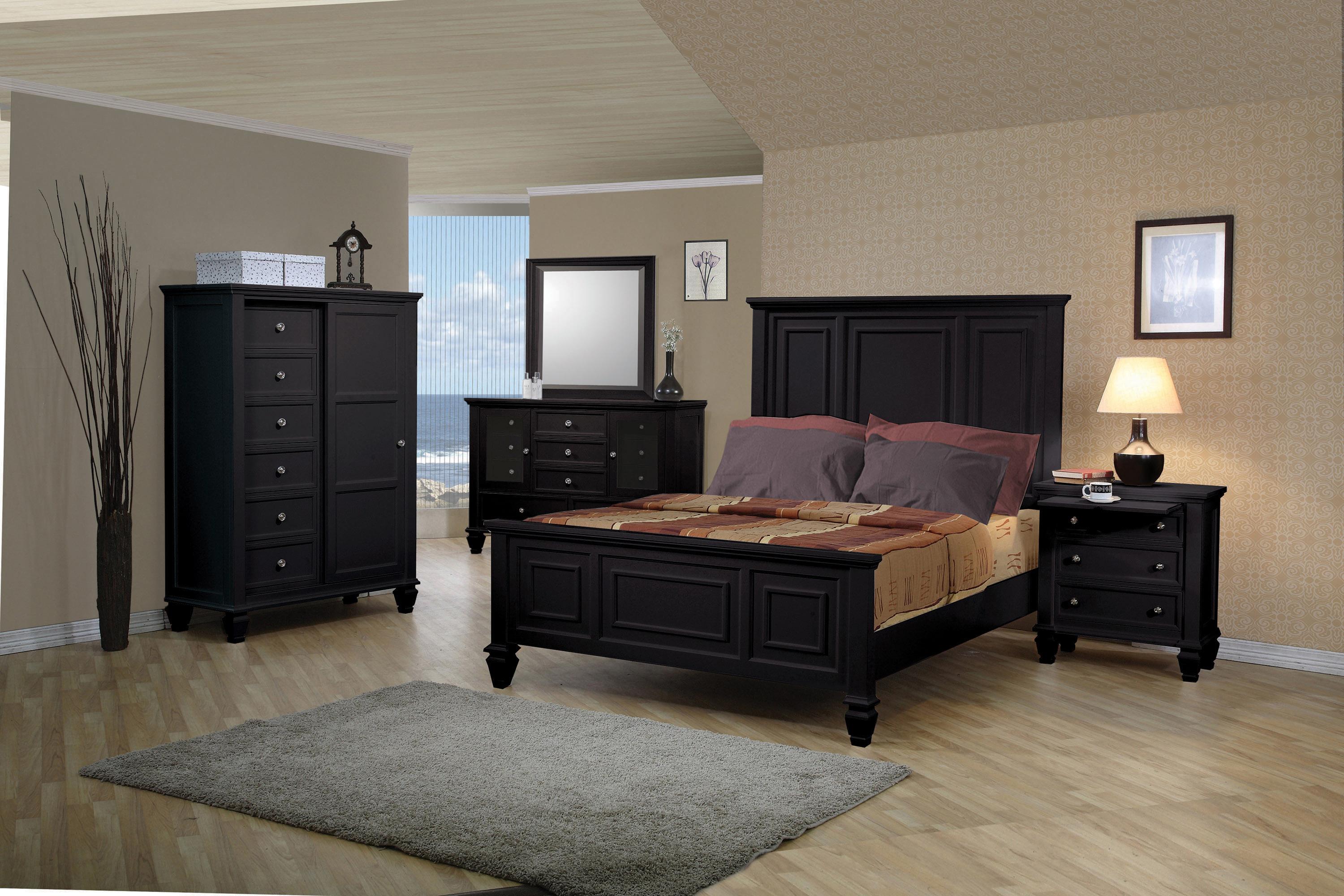 

    
Cottage Black Solid Wood Queen Bed Coaster 201321Q Sandy Beach
