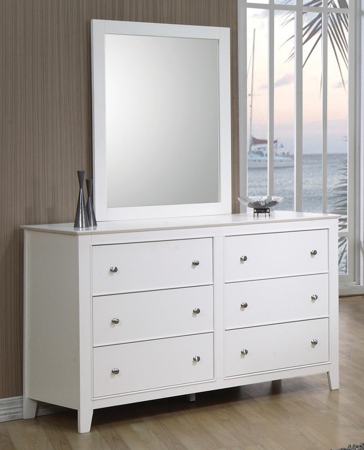 Cottage Dresser w/Mirror 400233-S2 Selena 400233-S2 in White 