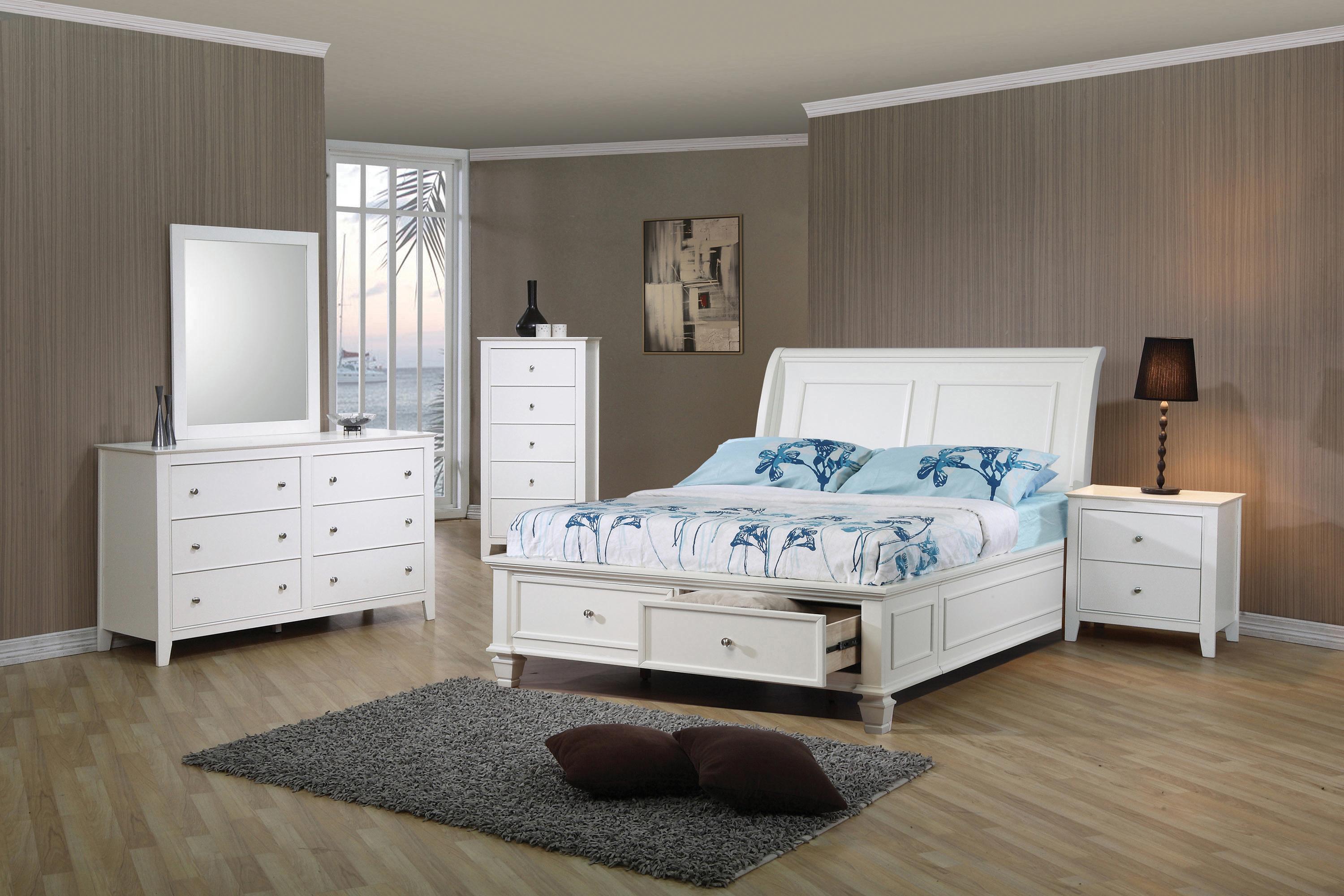 Cottage Bedroom Set 400239F-S5 Selena 400239F-S5 in White 