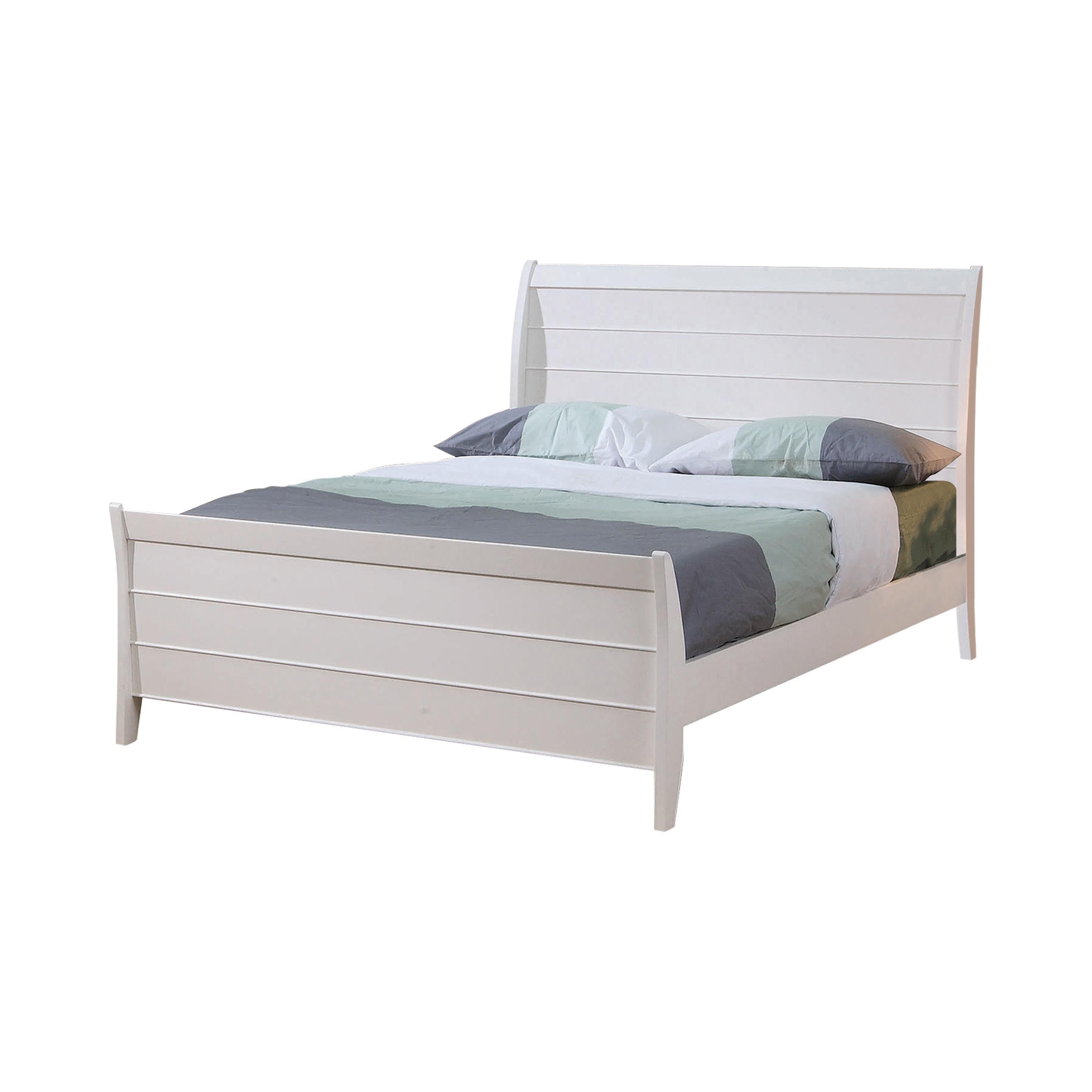 

    
Cottage Buttermilk Tropical Hardwood Full Bed Coaster 400231F Selena
