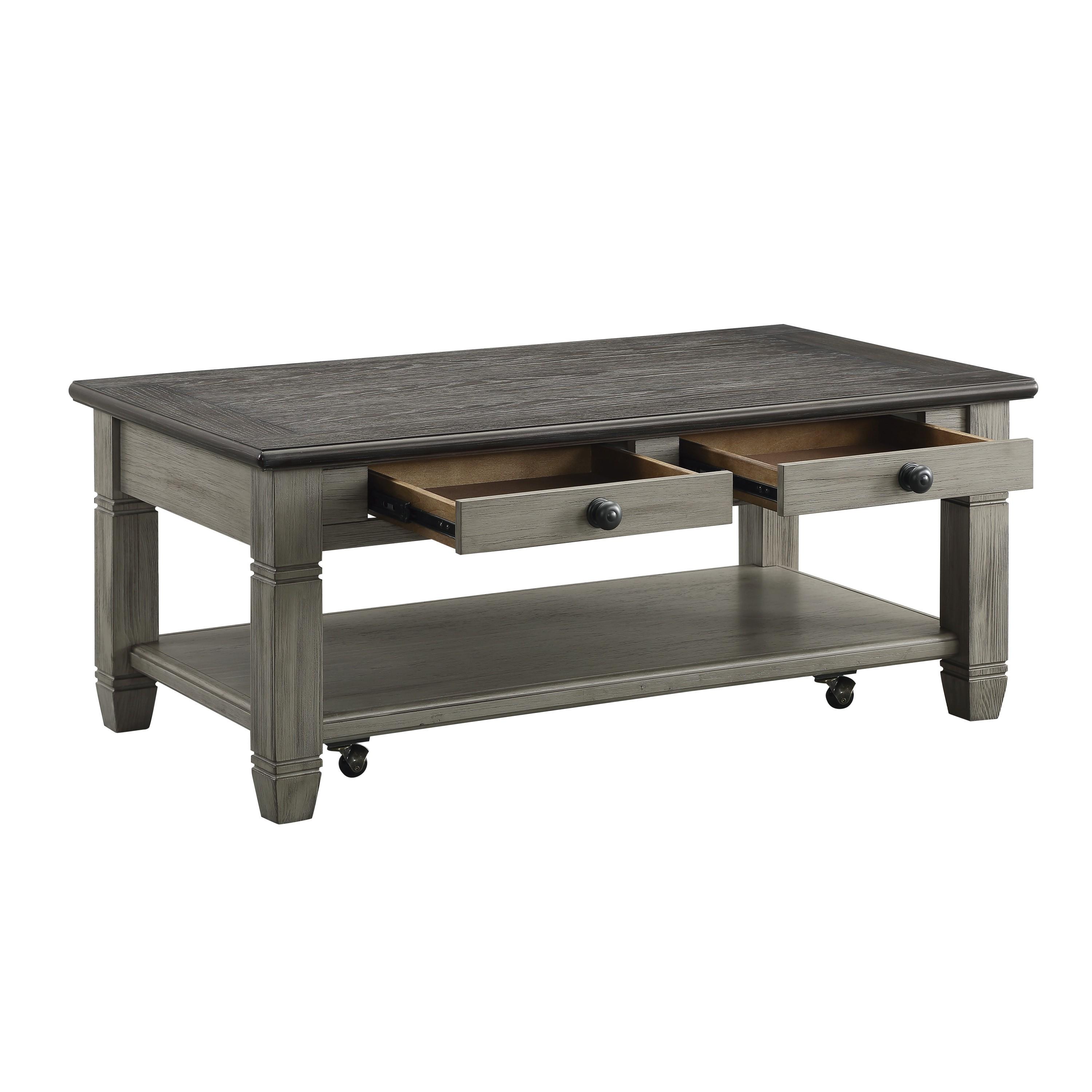 

    
Homelegance 5627GY-30 Granby Cocktail Table Gray/Coffee 5627GY-30
