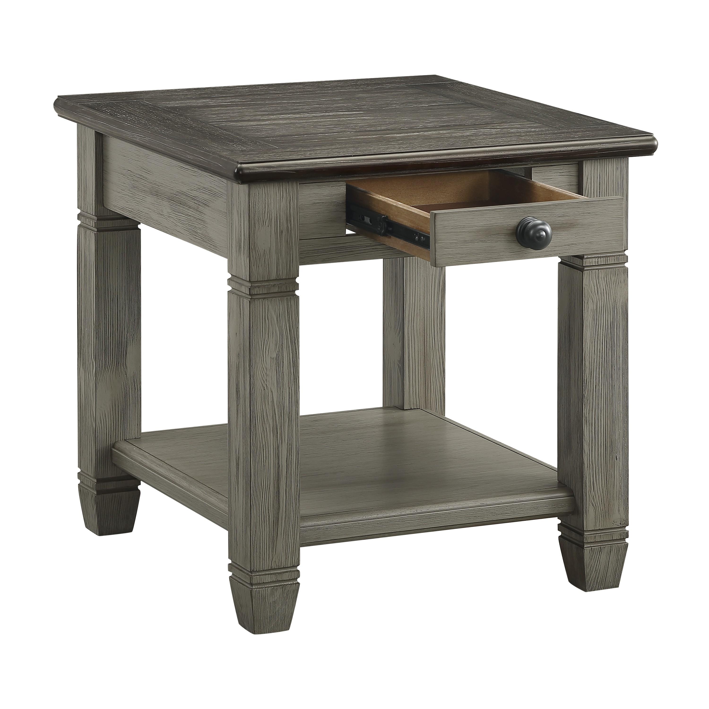 

    
Homelegance 5627GY-04 Granby End Table Gray/Coffee 5627GY-04
