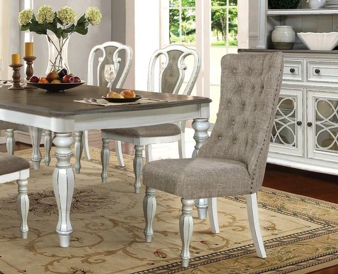 

                    
McFerran Furniture D738 Dining Table Set White/Gray Fabric Purchase 
