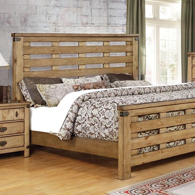 

    
Cottage Elm Solid Wood California King Panel Bed Furniture of America Avantgarde CM7448-CK
