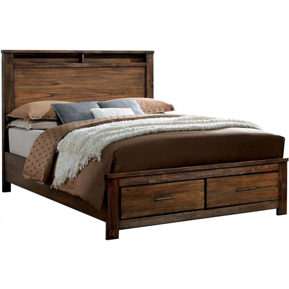 

    
Cottage Oak Solid Wood Queen Bed Furniture of America CM7072-Q Elkton
