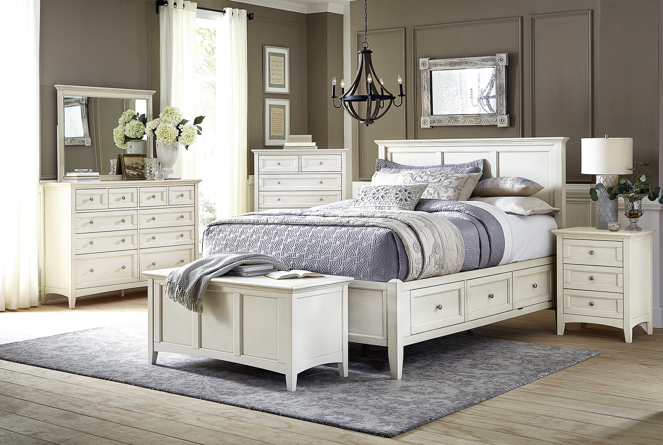 

    
Cottage Queen Storage Bedroom Set 4Ps White Linen NRLWT5031 A-America Northlake
