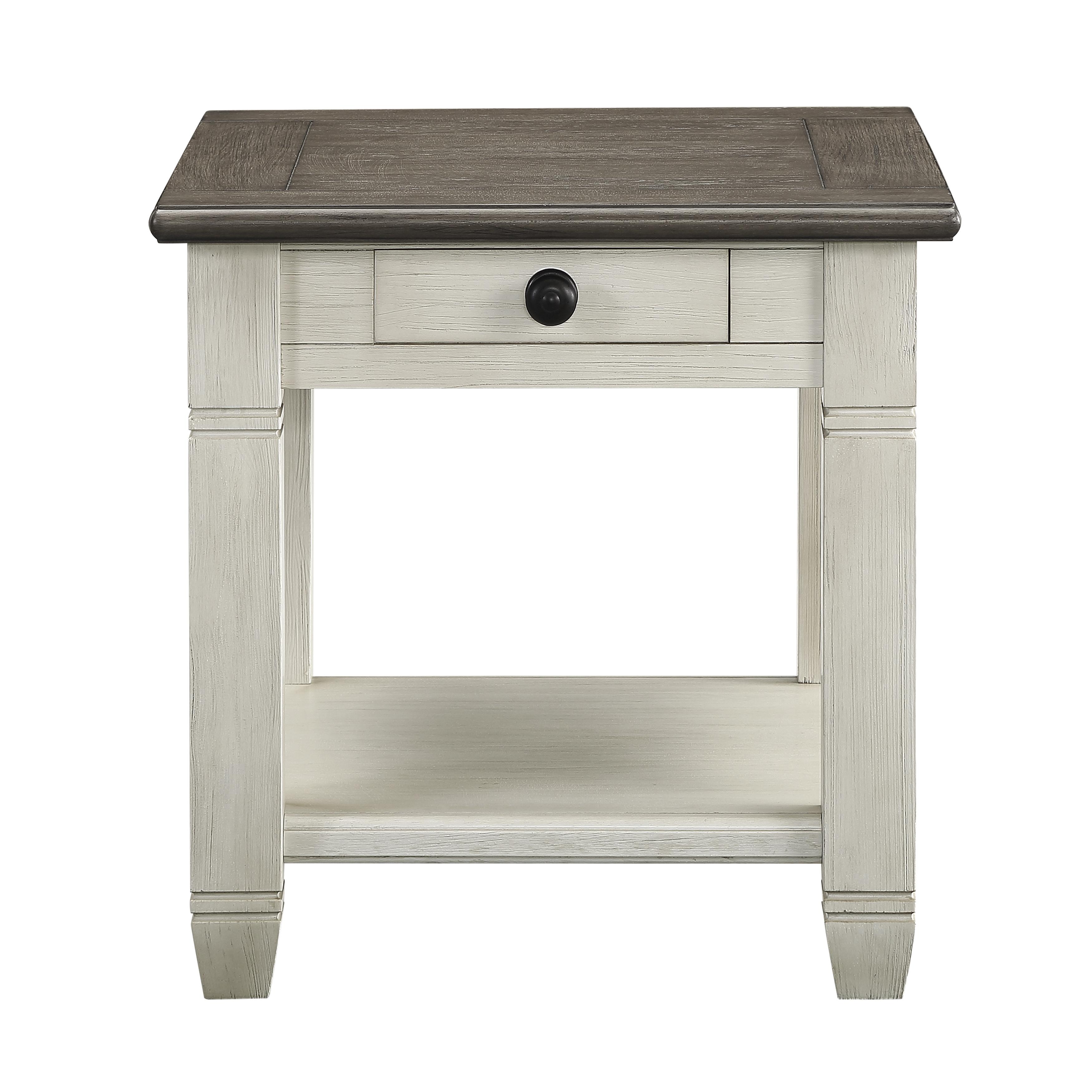 Cottage End Table 5627NW-04 Granby 5627NW-04 in Antique White, Brown 
