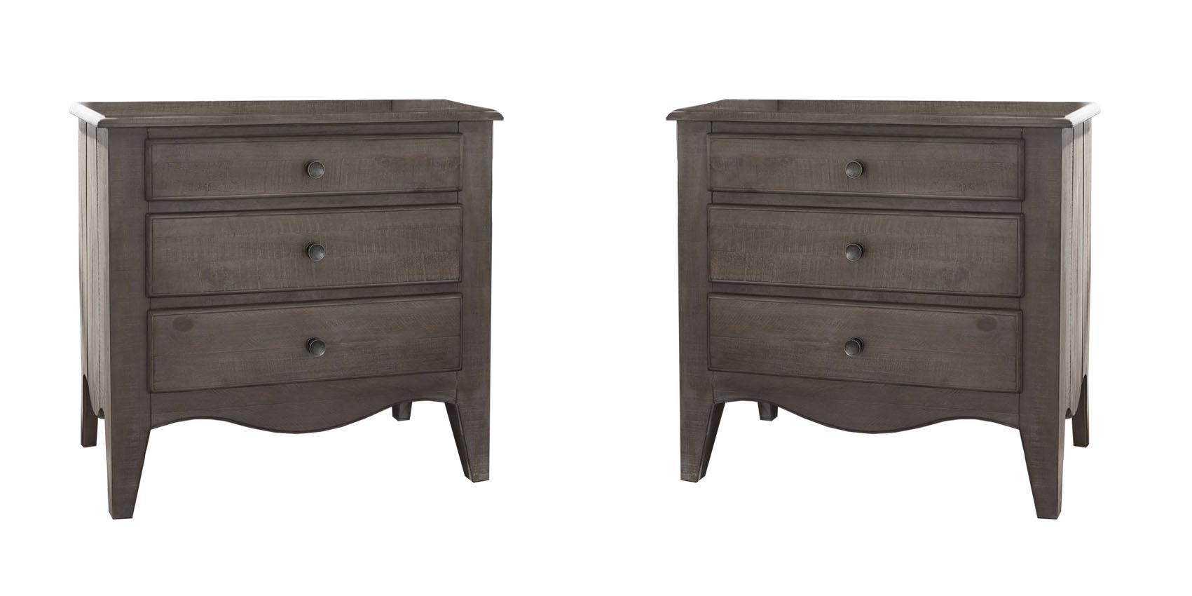 

    
Cottage Style Camel Finish Nightstand Set 2Pcs ELLA by Modus Furniture
