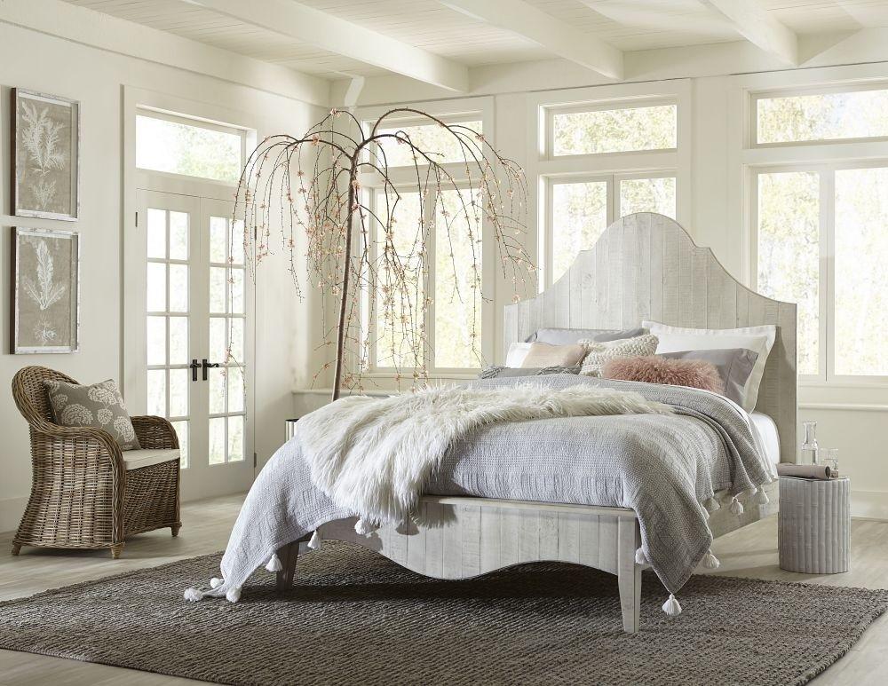 

    
Cottage Style Off-White Platform CAL King Scroll Bed ELLA by Modus Furniture
