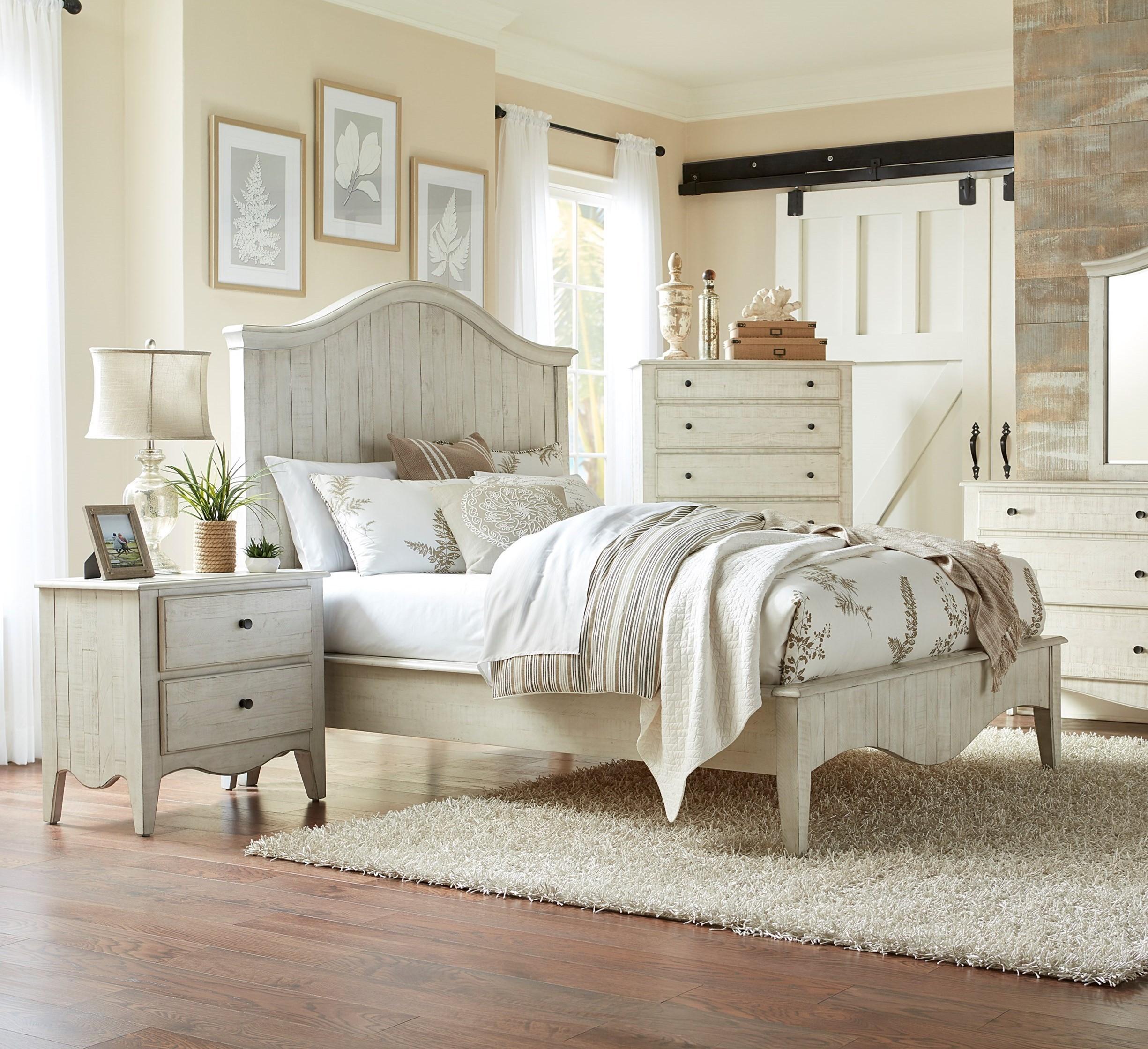 

    
Cottage Style Off-White Platform King Bedroom Set 3Pcs ELLA WHITE by Modus Furniture
