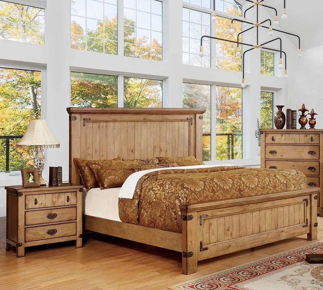 

    
Cottage Weathered Elm Solid Wood CAL Bedroom Set 3pcs Furniture of America CM7449-CK Pioneer
