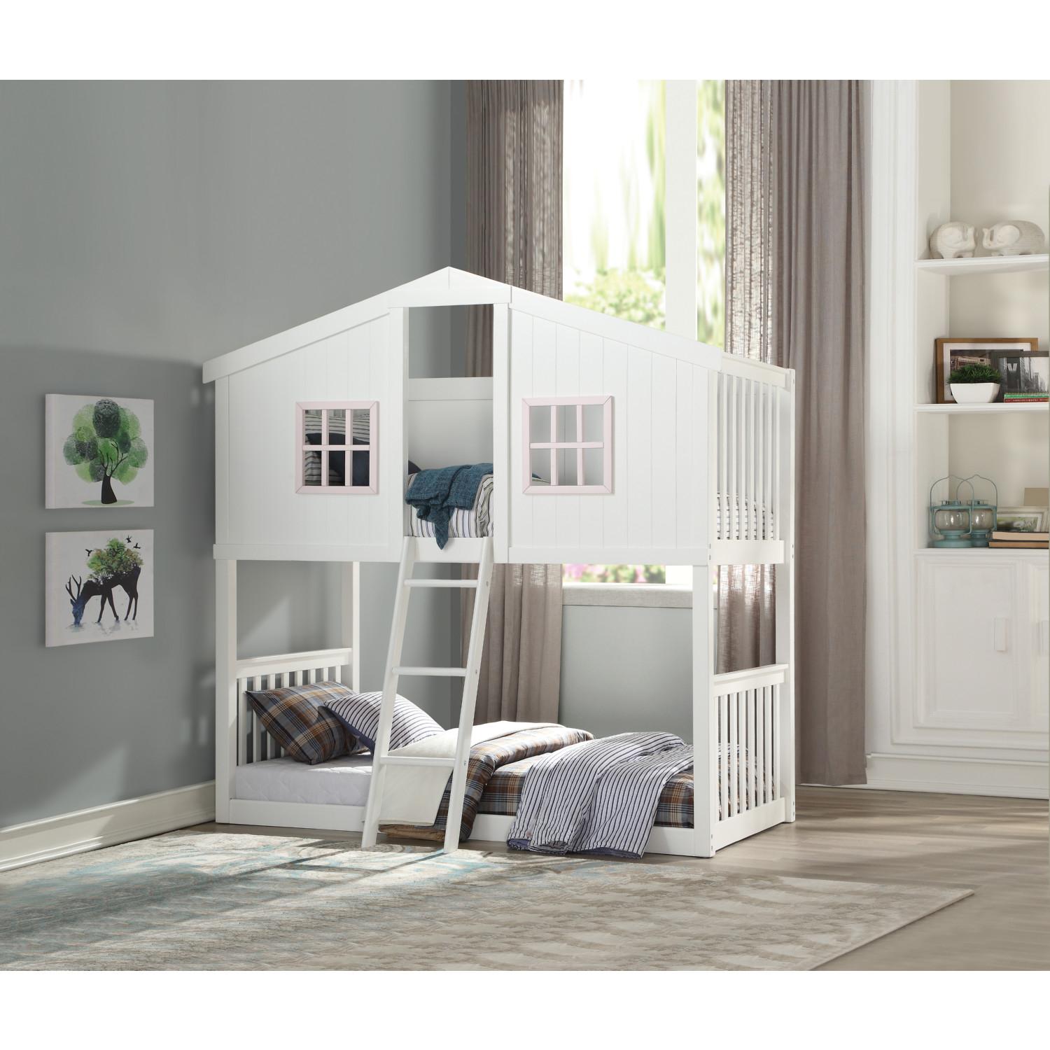 

    
Acme Furniture Rohan Twin/Twin Bunk Bed White 37410
