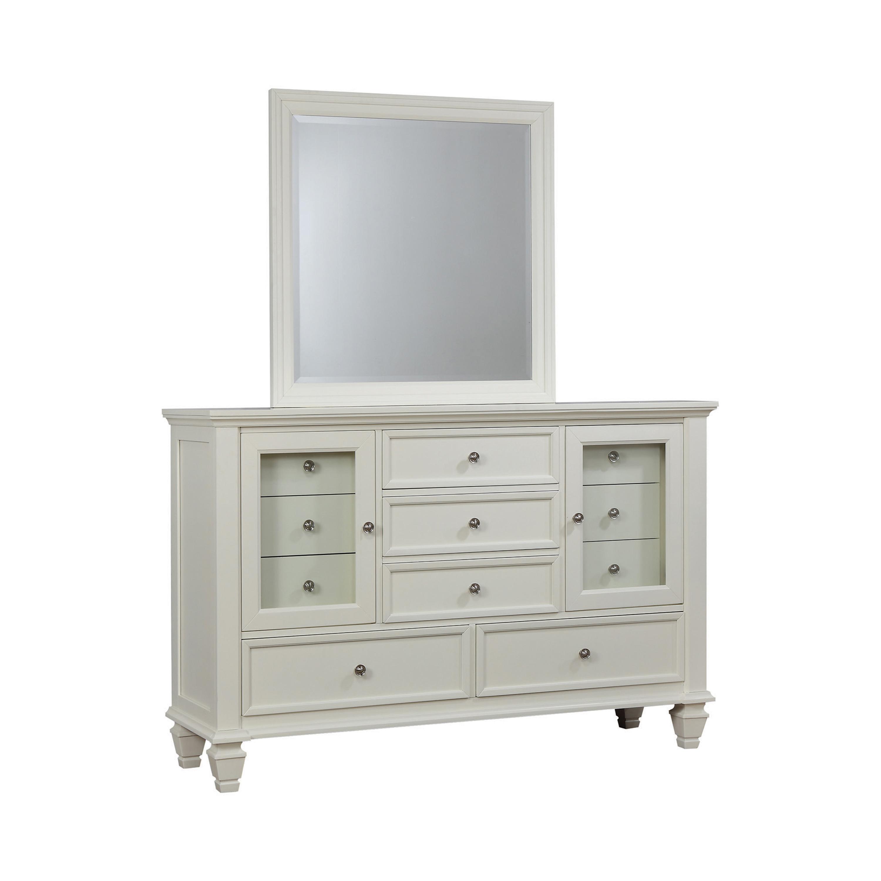 

    
Cottage White Solid Wood Dresser w/Mirror Coaster 201303 Sandy Beach
