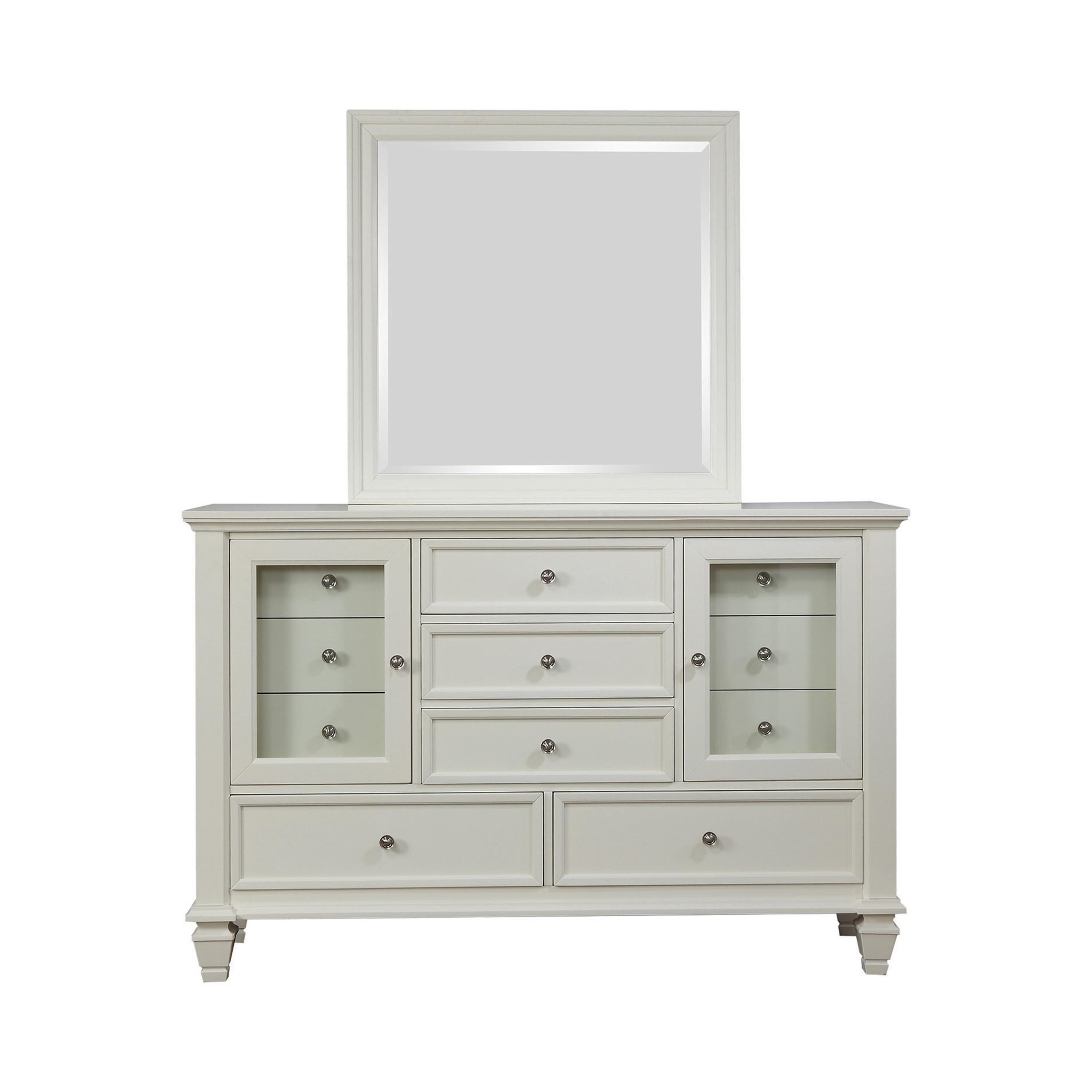 Cottage Dresser w/Mirror 201303-2PC Sandy Beach 201303-2PC in White 