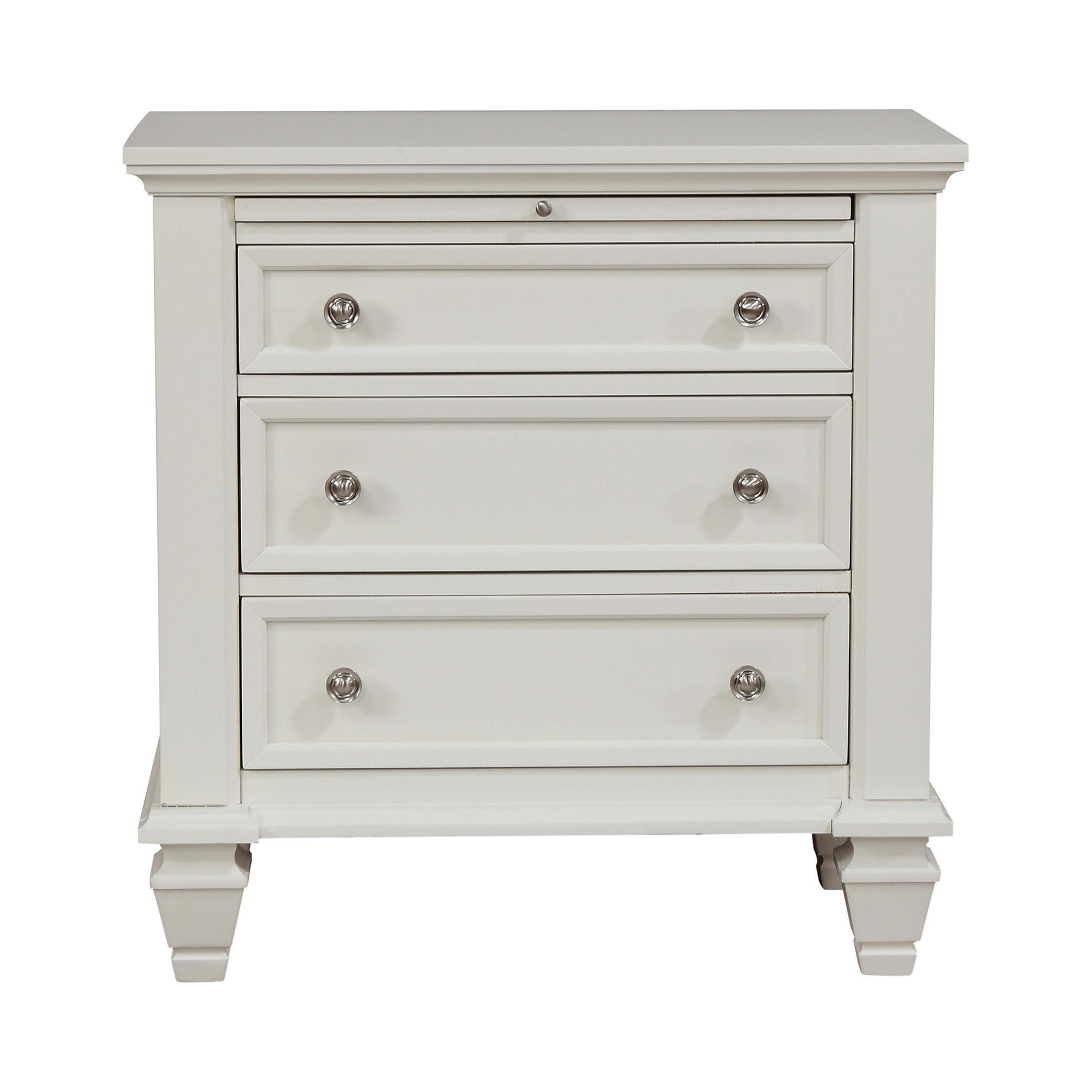

    
Cottage White Solid Wood Nightstand Coaster 201302 Sandy Beach
