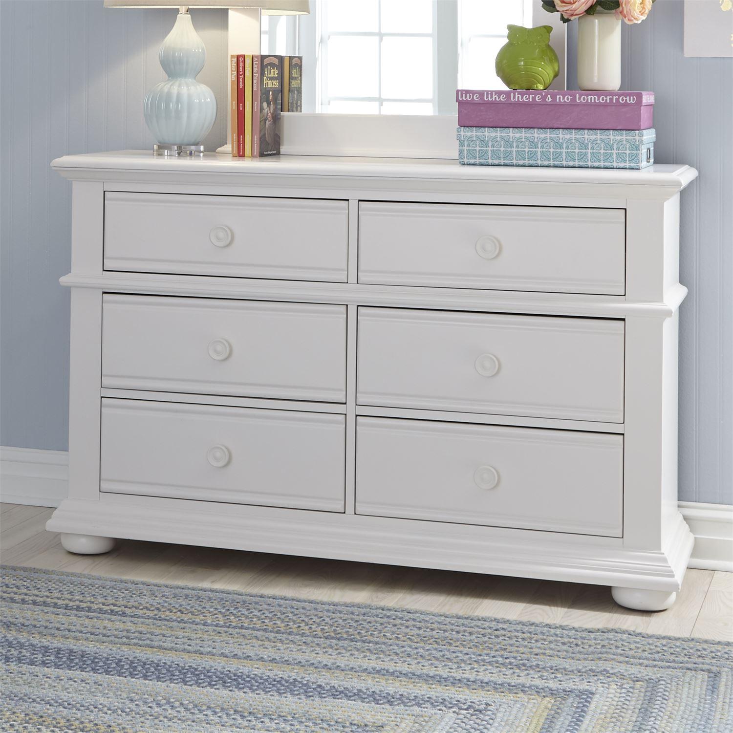 Cottage Double Dresser Summer House  (607-YBR) Double Dresser 607-BR30 in White 