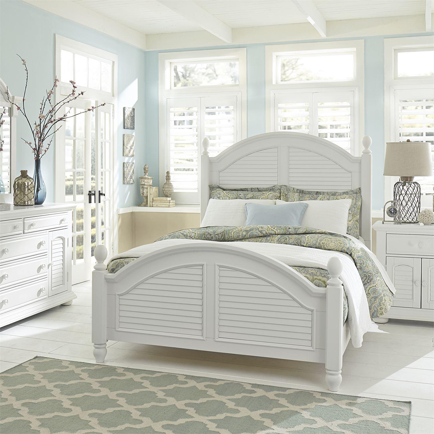 

    
Cottage White Wood King Poster Bed Set 5 Summer House I by Liberty Furniture
