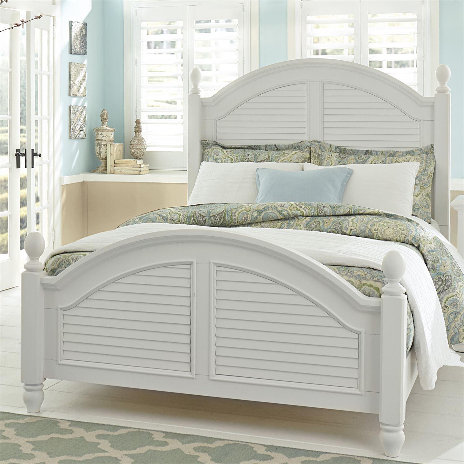 Cottage Poster Bed Summer House I  (607-BR) Poster Bed 607-BR-KPS in White 