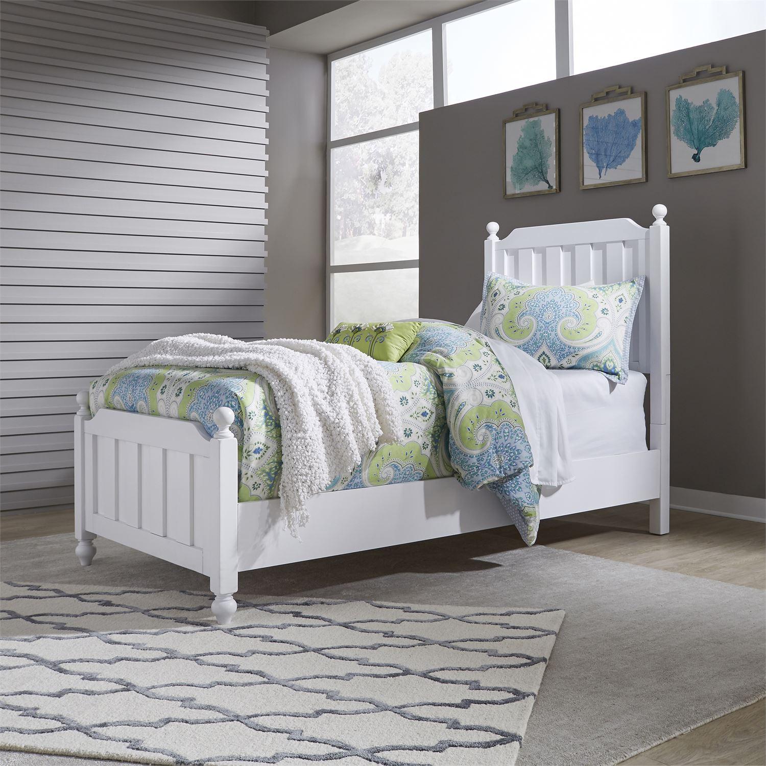Cottage Panel Bed Cottage View  (523-YBR) Panel Bed 523-YBR-TPB in White 