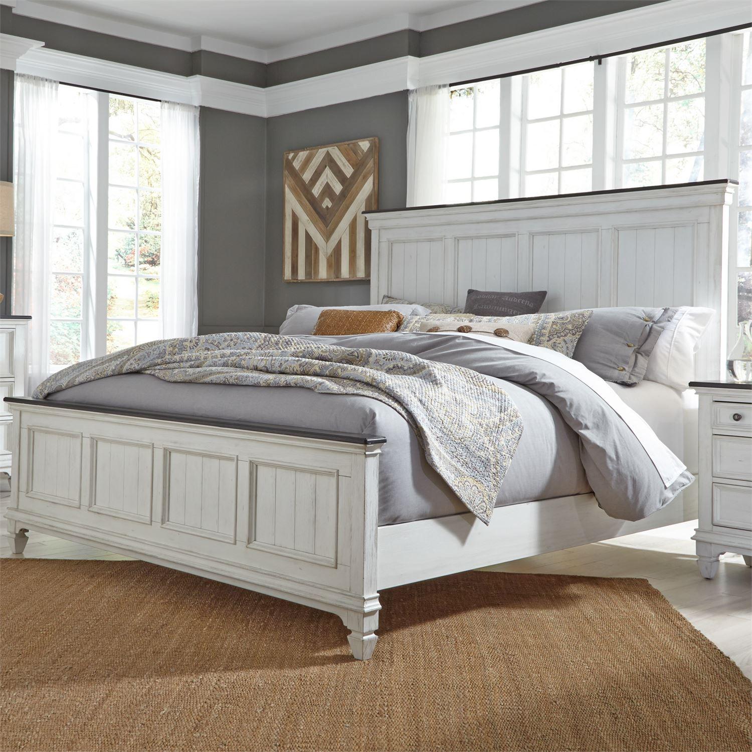 Cottage Panel Bed Allyson Park  (417-BR) Panel Bed 417-BR-QPB in White 