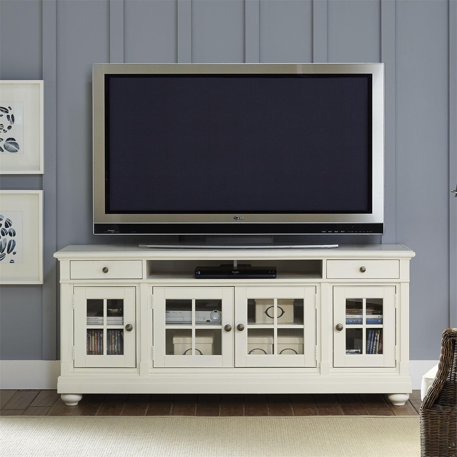 

    
Cottage White Wood TV Stand Harbor View  631-TV74 Liberty Furniture
