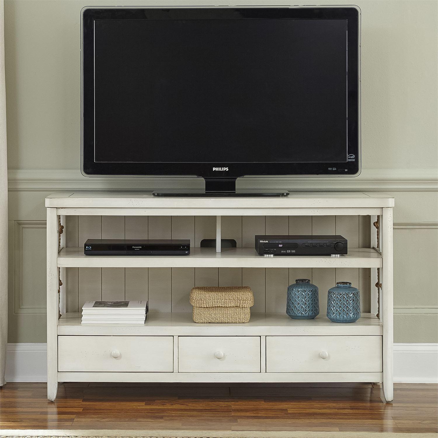 Cottage TV Stand Dockside II  (469-OT) TV Stand 469-TV55 in White 