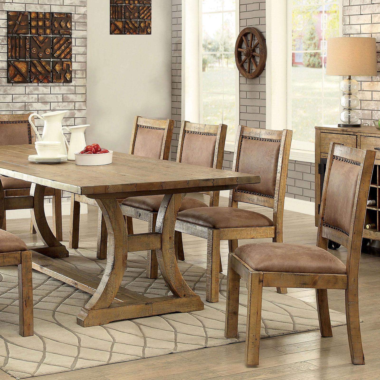 Rustic Dining Table GIANNA CM3829T CM3829T in Brown 