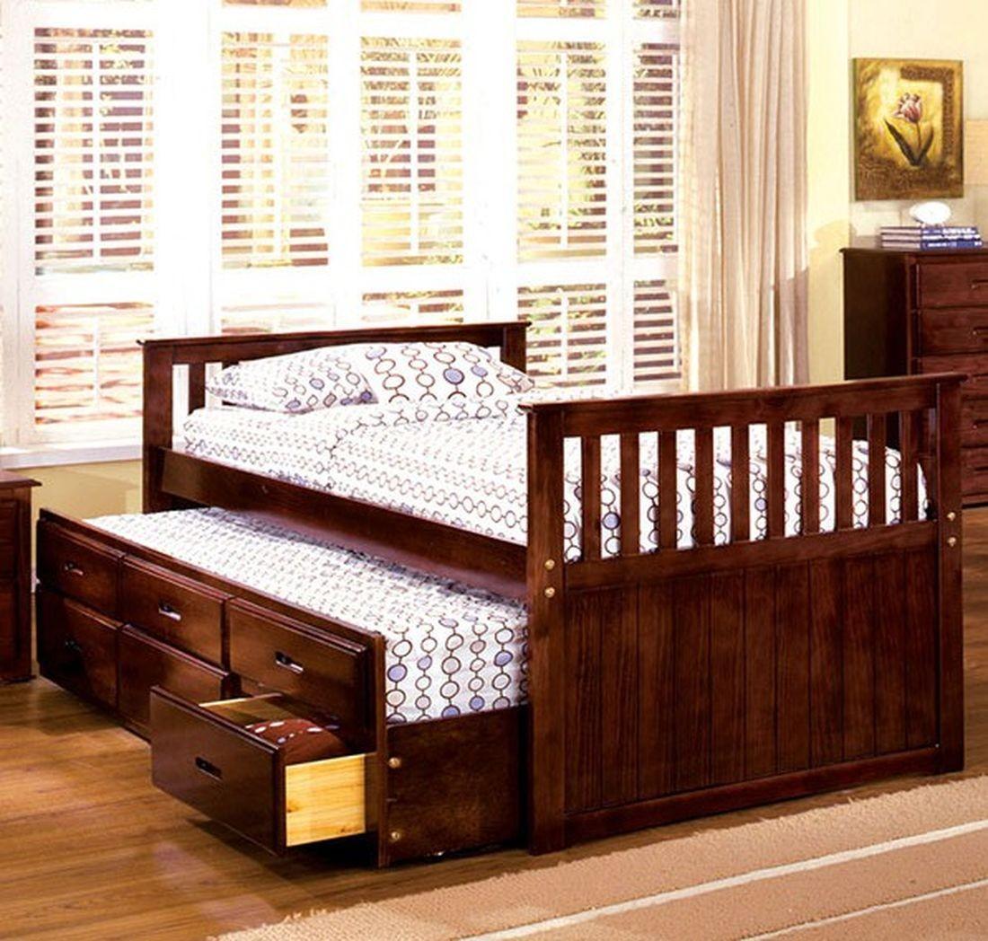 

    
Brown Wood Captain Twin Bed MONTANA CM7031 Furniture of America Cottage
